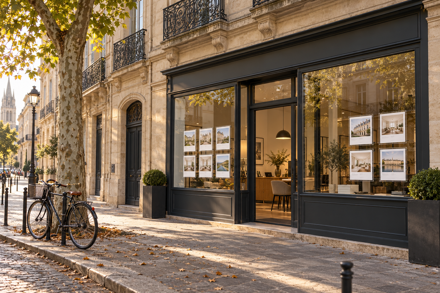 Agence immobilière à Bordeaux — illustration générée par IA