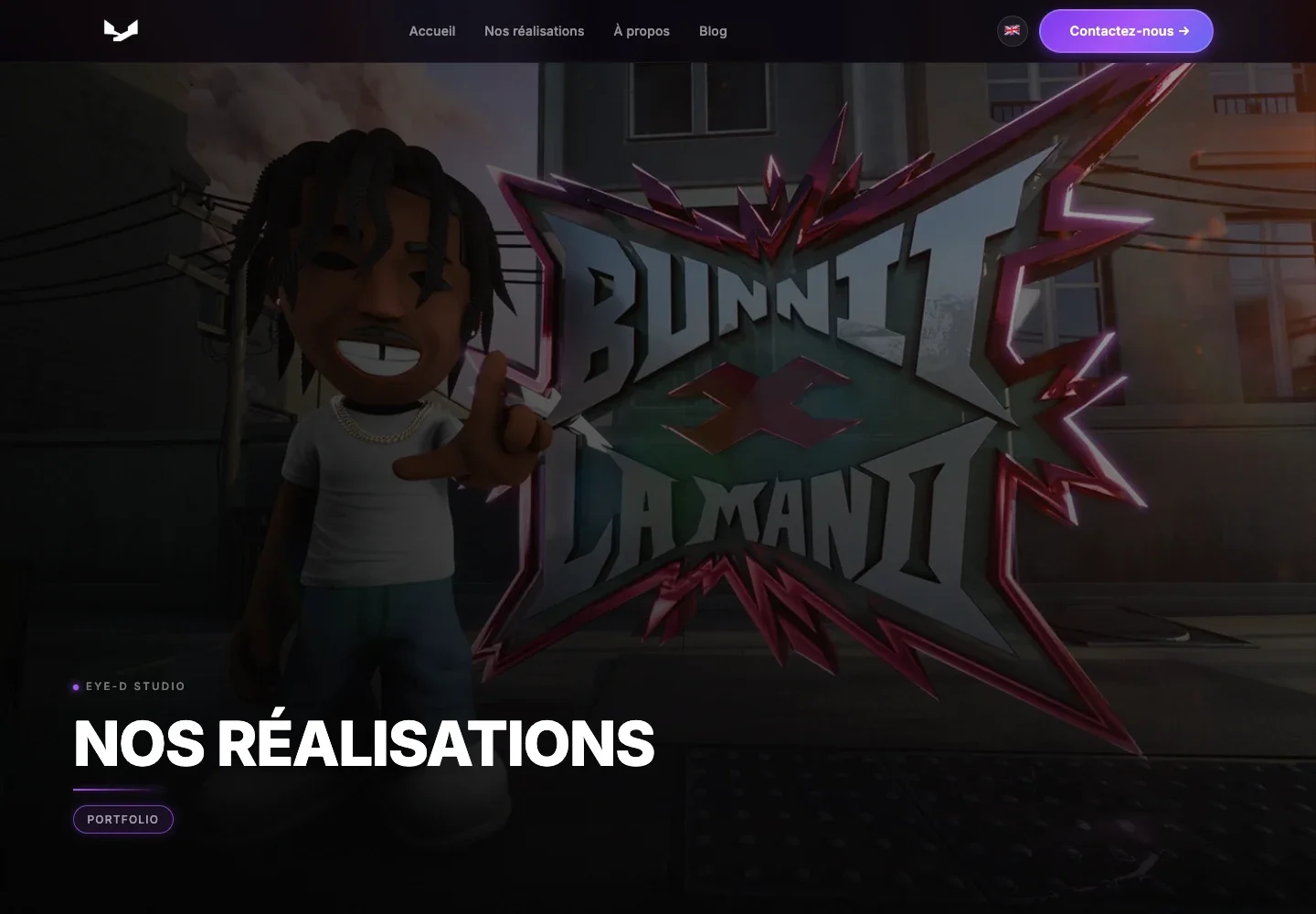 Page des réalisations Eye-D Studio présentant un projet autour de La Mano 1.9